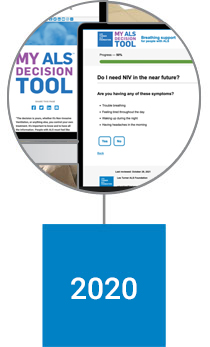 2020 Augmenting 30 years of unparalleled support services,  the Les Turner ALS Foundation co-produces several  best-in-class educational resources alongside people living with ALS, including the award-winning My ALS Decision Tool™, ALS information guides, and monthly ALS Learning series webinars.